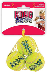 KONG Air Squeaker Tennis Ball | Squeaky Dog Toy | X-Small 4cm (3-Pack)