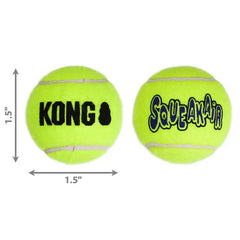 KONG Air Squeaker Tennis Ball | Squeaky Dog Toy | X-Small 4cm (3-Pack)